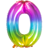 Folieballon Yummy Gummy Rainbow Cijfer 0 - 86 cm